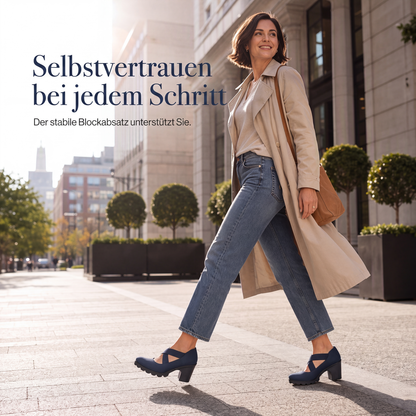 🎉✨Mary-Jane-Schuhe für Damen mit runder Spitze, überkreuzten Riemen, Blockabsatz, Plateau und Cut-Out-Ausschnitten, hochhackig