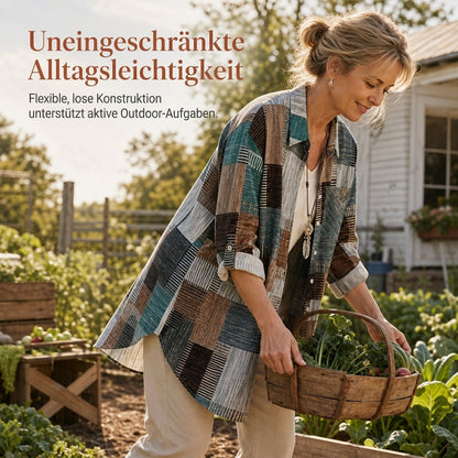 🛍️✨Leger geschnittenes kariertes Langarmhemd in Übergröße, Sonnenschutz-Oberbekleidung für Frühling und Herbst