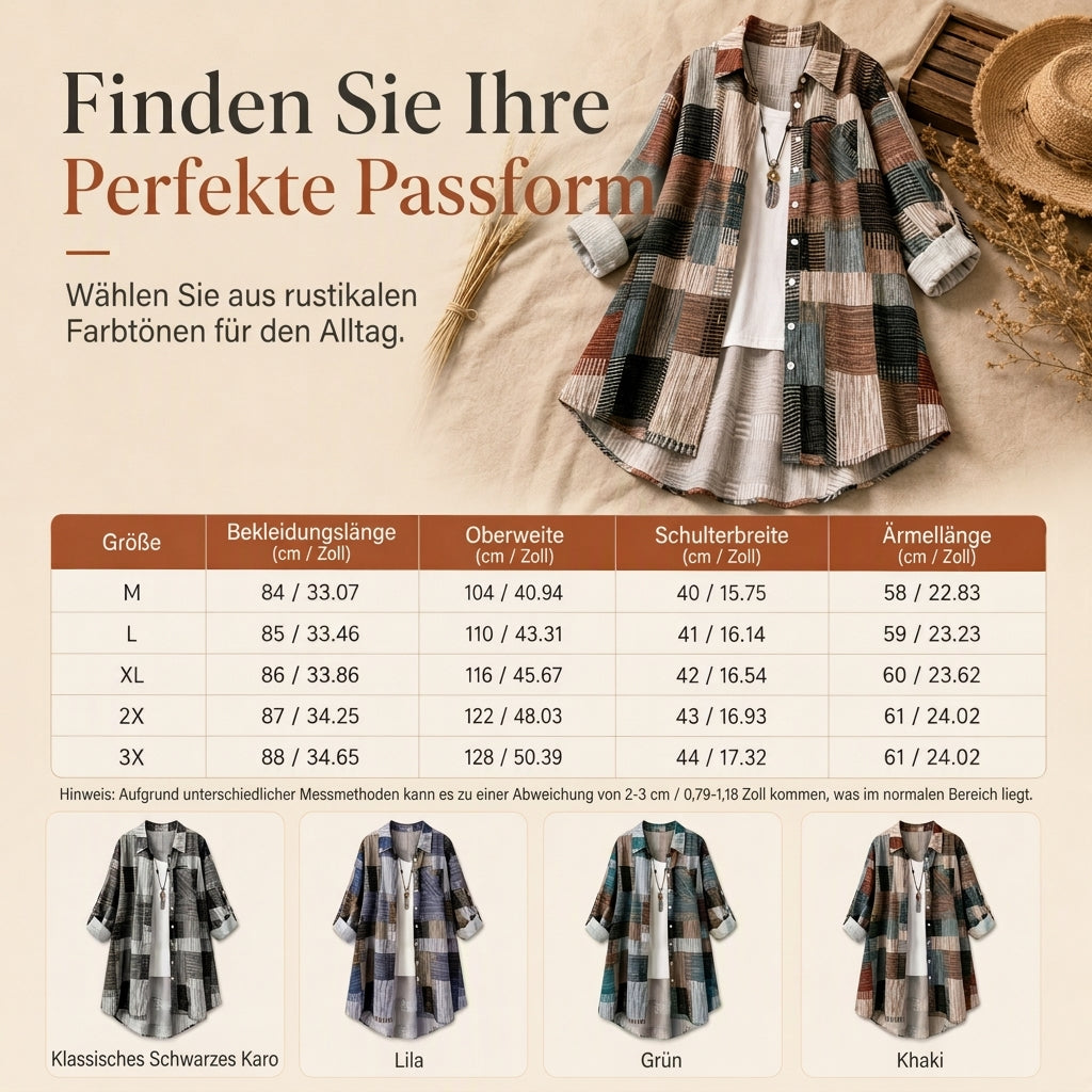🛍️✨Leger geschnittenes kariertes Langarmhemd in Übergröße, Sonnenschutz-Oberbekleidung für Frühling und Herbst