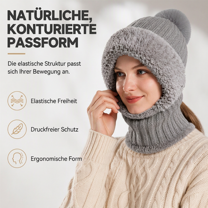 🥳Über 50.000 verkauft! 50% Rabatt!🥳 Damen Winter Einteilige Gestrickte Mütze Schal Maske