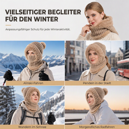 🥳Über 50.000 verkauft! 50% Rabatt!🥳 Damen Winter Einteilige Gestrickte Mütze Schal Maske