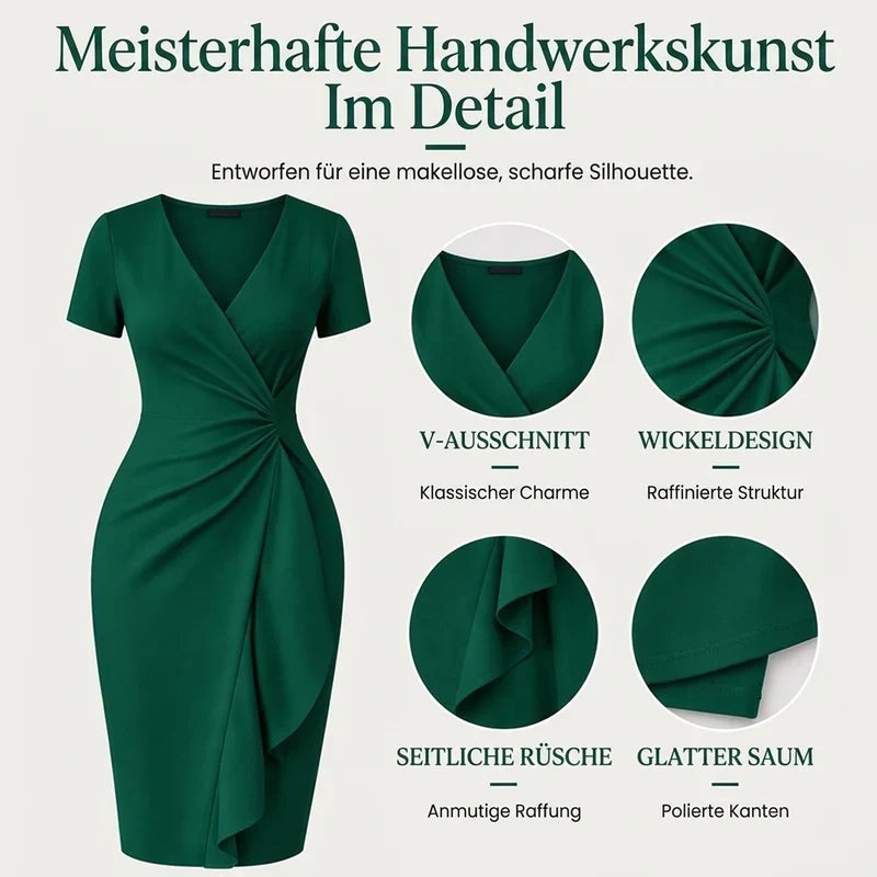 🚨🚨 Elegantes Damen-Wickelkleid mit V-Ausschnitt und Rüschen