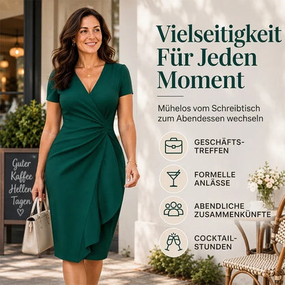 🚨🚨 Elegantes Damen-Wickelkleid mit V-Ausschnitt und Rüschen