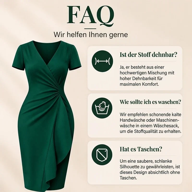🚨🚨 Elegantes Damen-Wickelkleid mit V-Ausschnitt und Rüschen
