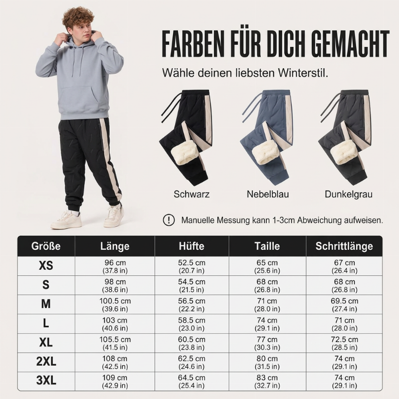 ⏳ Letzter Tag: 50%Rabatt🔥🔥 Herren winddichte thermische Hose mit elastischen Bündchen