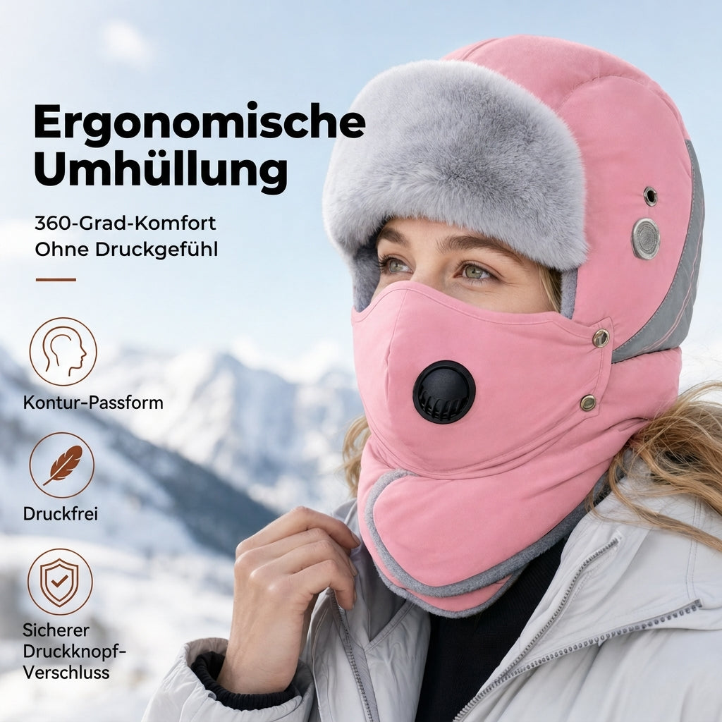 📦 Täglich 500+ Pakete versendet! Winddichter winterlicher Wärme-Trapperhut mit integrierter Gesichtsmaske
