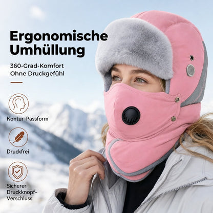 📦 Täglich 500+ Pakete versendet! Winddichter winterlicher Wärme-Trapperhut mit integrierter Gesichtsmaske