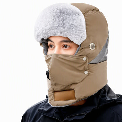 📦 Täglich 500+ Pakete versendet! Winddichter winterlicher Wärme-Trapperhut mit integrierter Gesichtsmaske