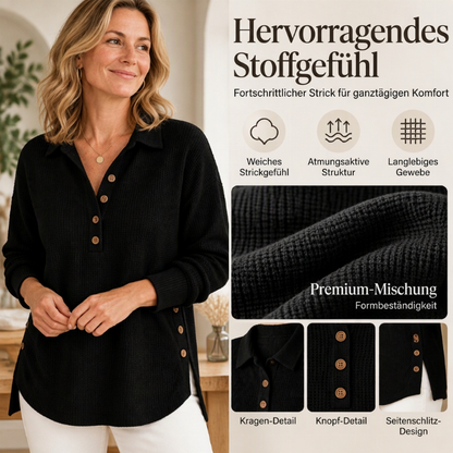 💋Genießen Sie eine 30-tägige problemlose Rückgaberichtlinie!✅️Damen-Langarmoberteil aus Waffelstrick