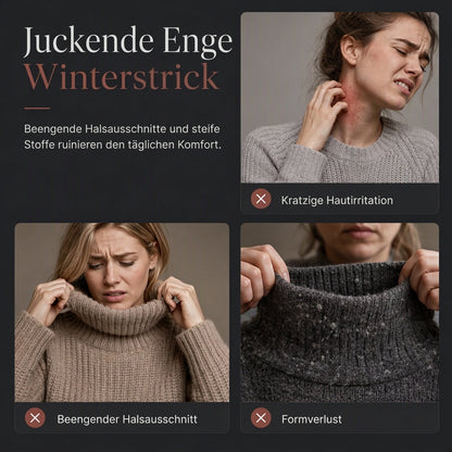 Damen Grobstrick-Pullover mit lockerem Schnitt und Rollkragen