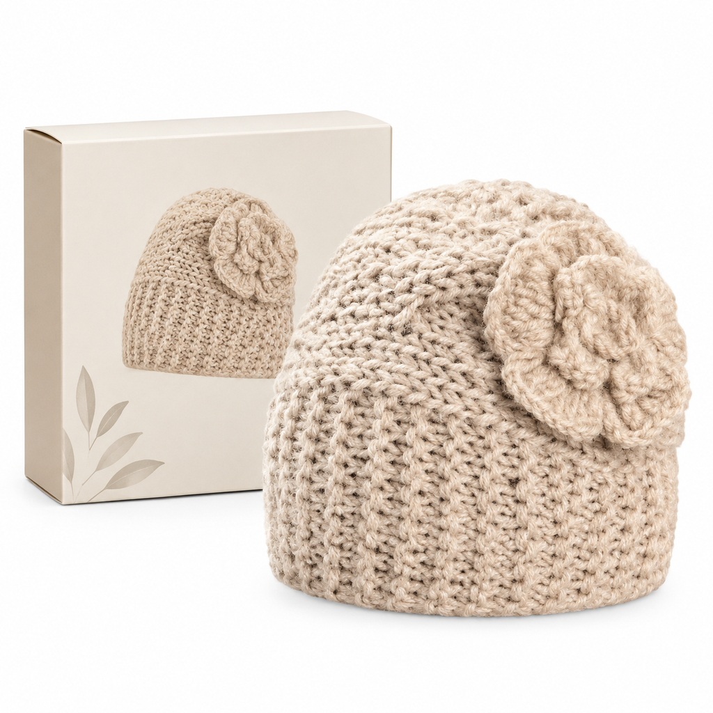 Breites gestricktes Ohrenschutz-Stirnband für Damen, winterlich warmes Haar-Accessoire mit Blumenmuster