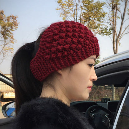 Breites gestricktes Ohrenschutz-Stirnband für Damen, winterlich warmes Haar-Accessoire mit Blumenmuster