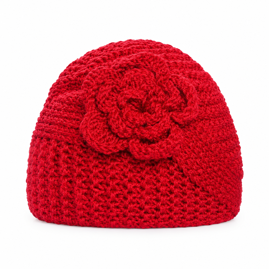 Breites gestricktes Ohrenschutz-Stirnband für Damen, winterlich warmes Haar-Accessoire mit Blumenmuster