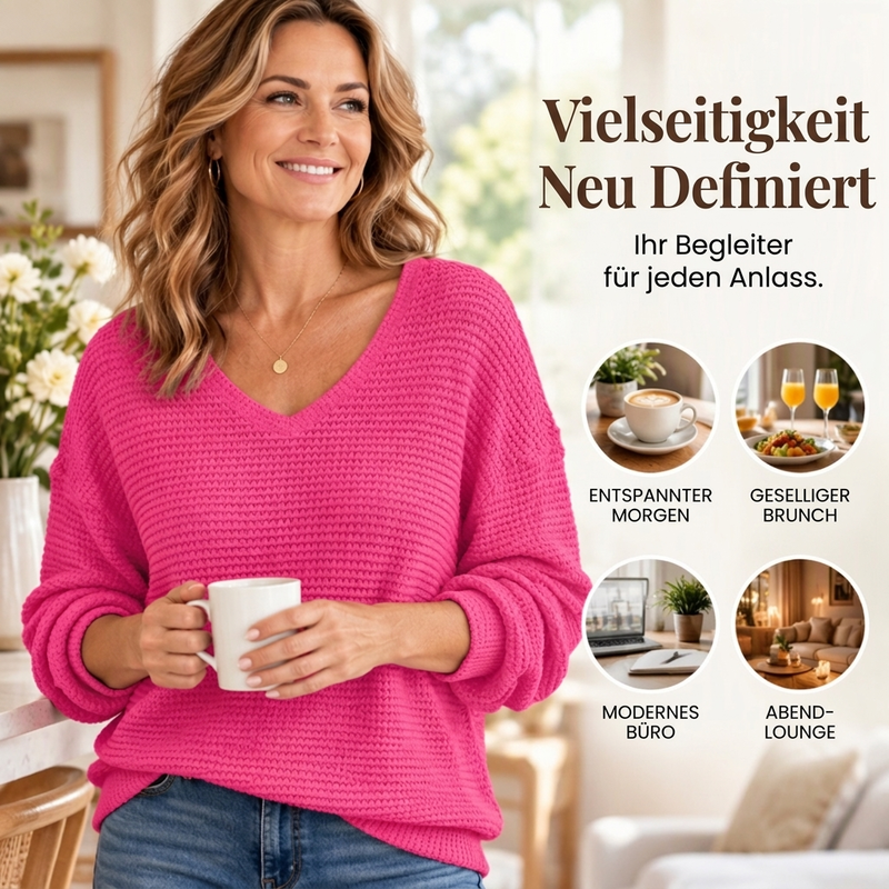 🥳Millionenfach bewährt!🥳 Damen lässiges V-Ausschnitt Waffelstrick Oberteil