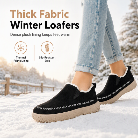 Warme Damen-Winterstiefel – Schneestiefel zum Hineinschlüpfen, rutschfest, weit geschnitten, gefüttert und bequem für Spaziergänge im Alltag.