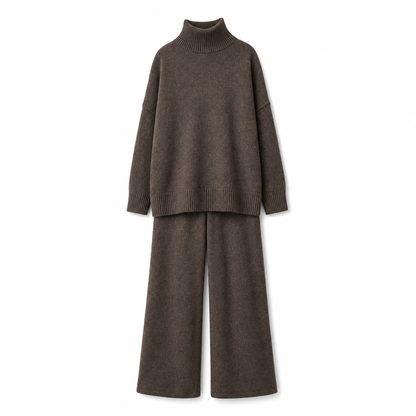 🔥Heiß begehrt: 50% Rabatt + Gratis Versand!🔥 Zweiteiliges Damen-Set aus lockerer Rollkragenpullover und Strickhose - Locker, dick, warm für Herbst und Winter