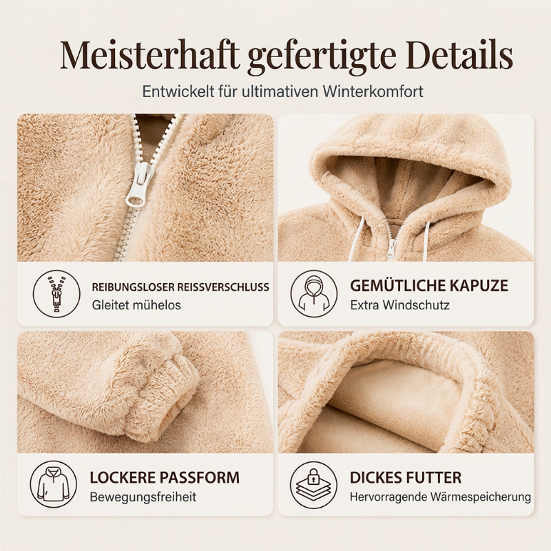 Gemütliche Damen-Winterjacke mit Kapuze