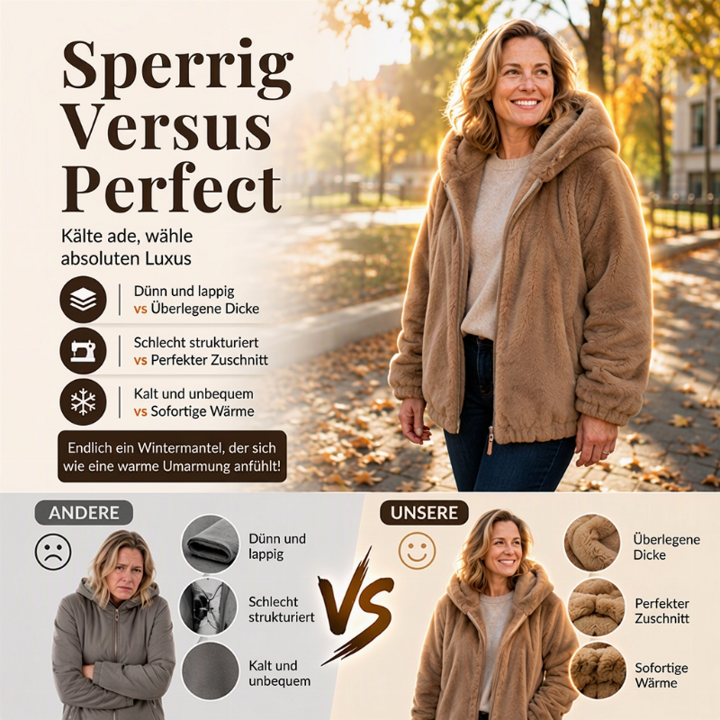 Gemütliche Damen-Winterjacke mit Kapuze