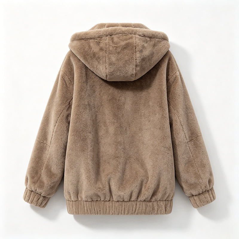 Gemütliche Damen-Winterjacke mit Kapuze