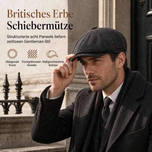 🧢Britischer Vintage-Stil, klassische Form – Unisex Newsboy-Kappe mit britischem Erbe ✨