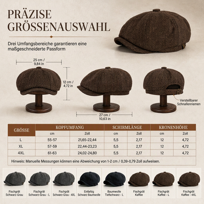🧢Britischer Vintage-Stil, klassische Form – Unisex Newsboy-Kappe mit britischem Erbe ✨