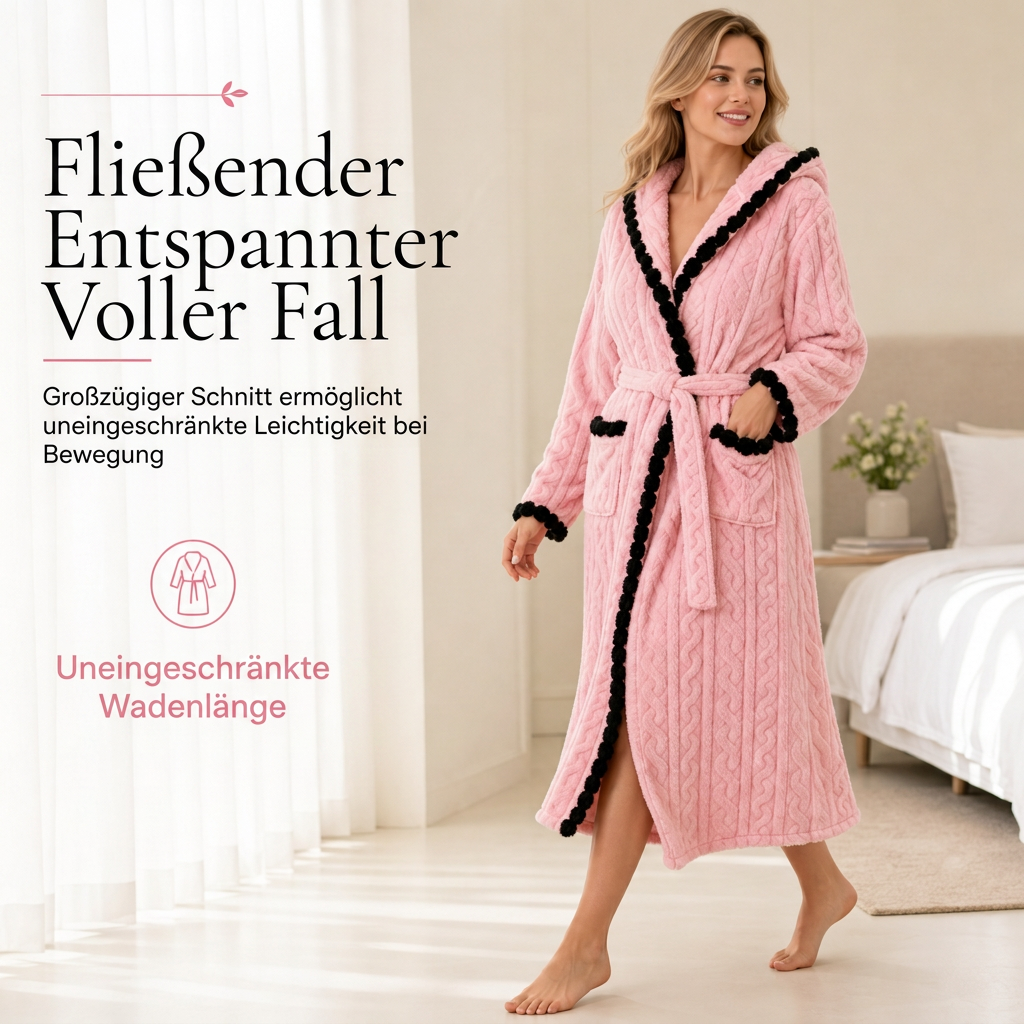 📢🎉50%Rabatt!!!🛍️✨Dicker, langärmeliger Bademantel aus Strickplüsch