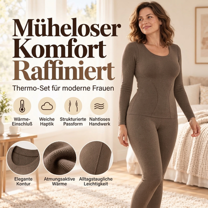 🔥💖 Damen Nahtloses Selbstwärmendes Thermounterwäsche-Set