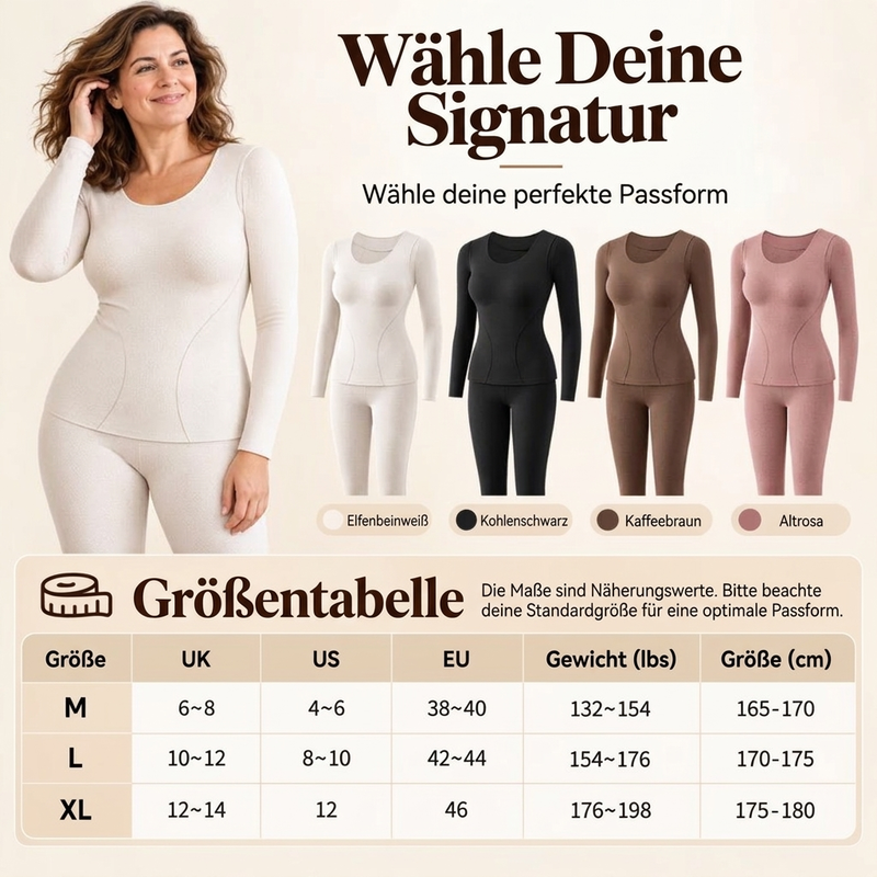 🔥💖 Damen Nahtloses Selbstwärmendes Thermounterwäsche-Set