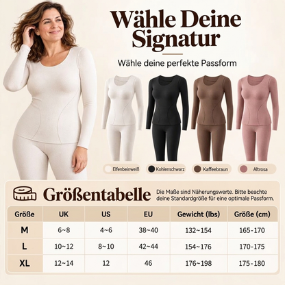 🔥💖 Damen Nahtloses Selbstwärmendes Thermounterwäsche-Set