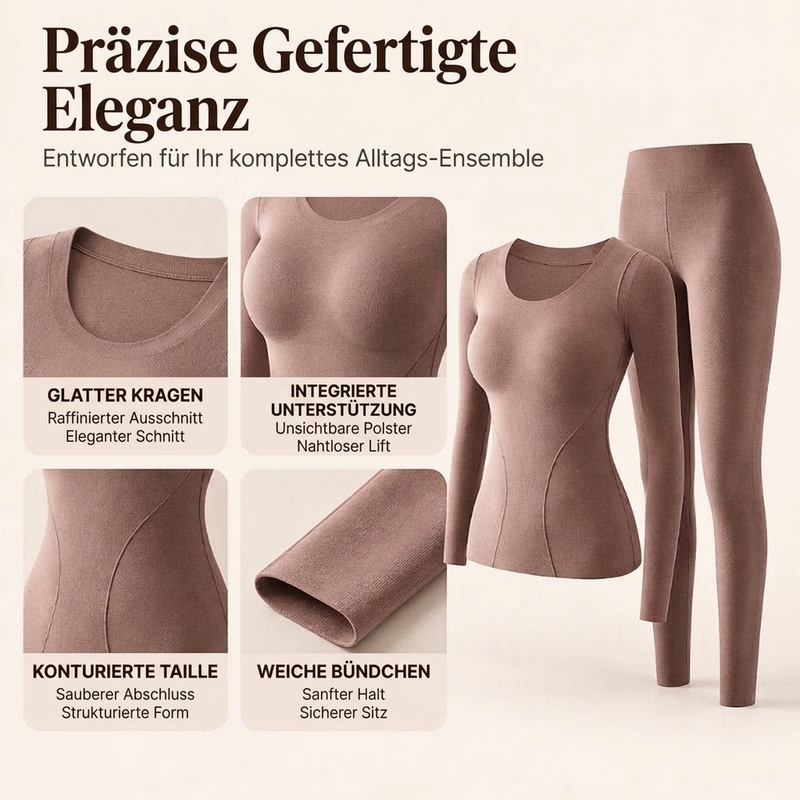 🔥💖 Damen Nahtloses Selbstwärmendes Thermounterwäsche-Set