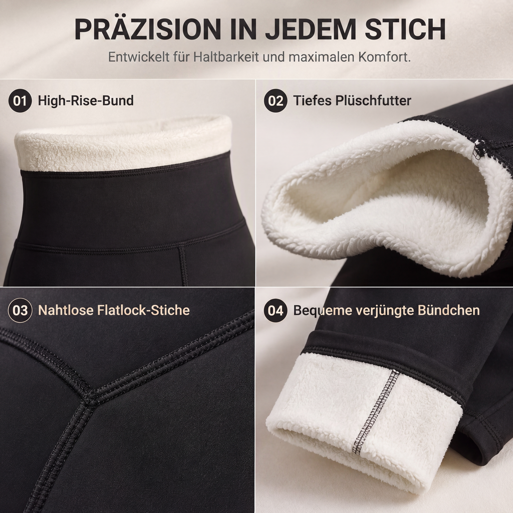 🧘‍♀️ Hohe Taille & Wärme, Winterkomfort – Hochtaillierte Thermo-Yogahosen für Damen