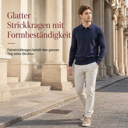Einfarbiger, langärmliger Herren-Strickpullover – schlicht & vielseitig
