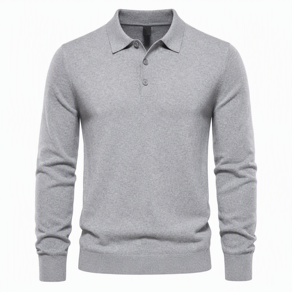 Einfarbiger, langärmliger Herren-Strickpullover – schlicht & vielseitig
