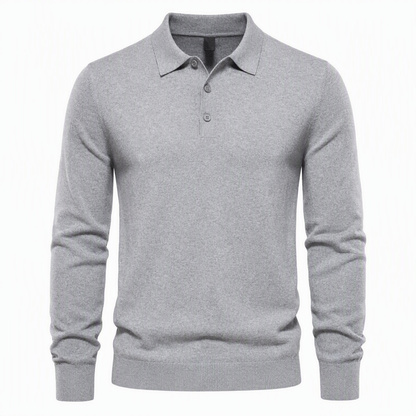 Einfarbiger, langärmliger Herren-Strickpullover – schlicht & vielseitig