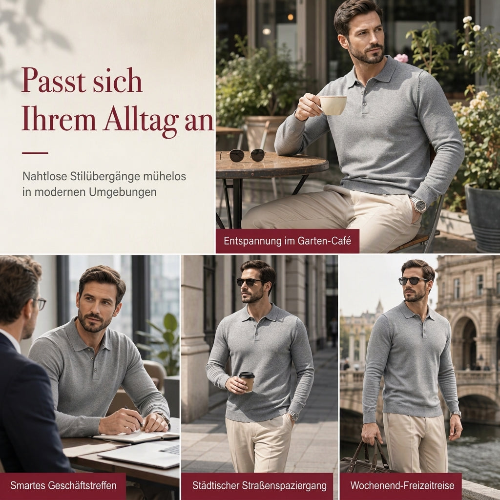 Einfarbiger, langärmliger Herren-Strickpullover – schlicht & vielseitig