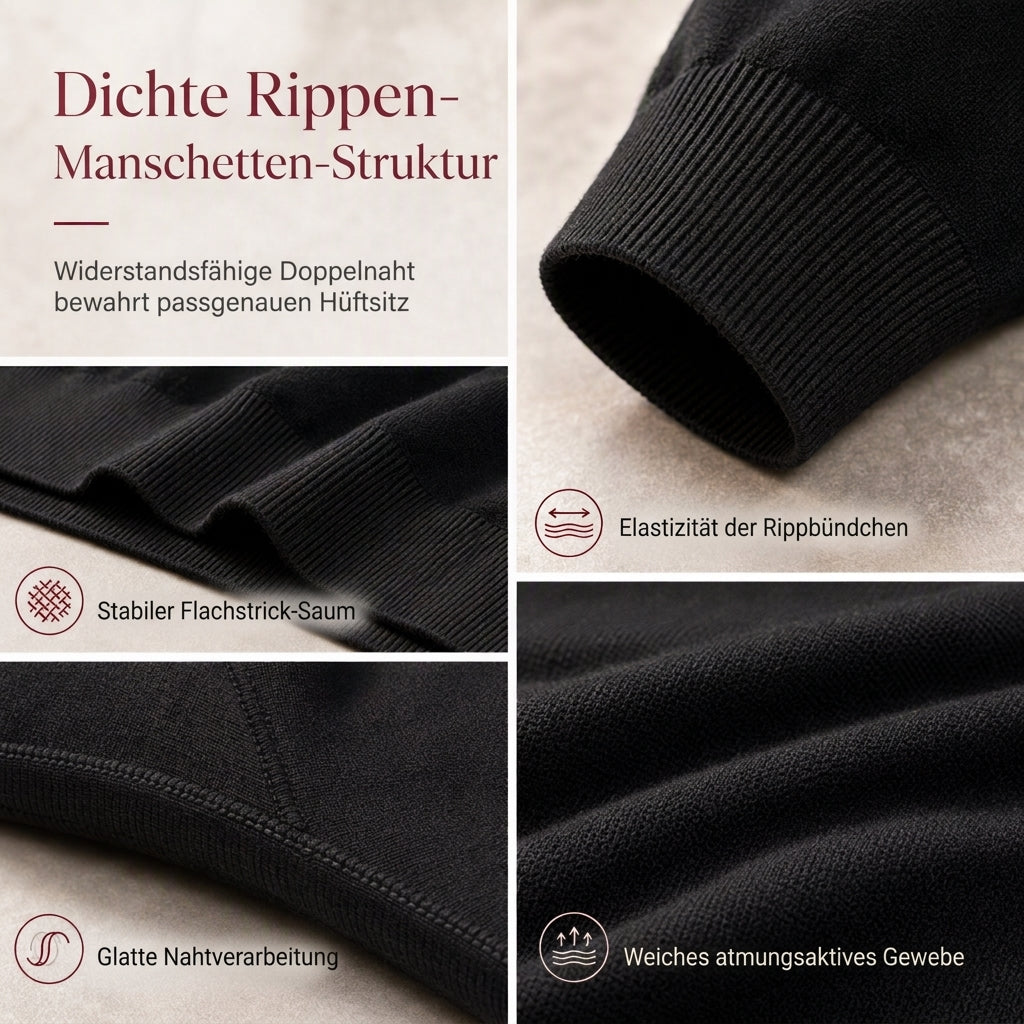 Einfarbiger, langärmliger Herren-Strickpullover – schlicht & vielseitig