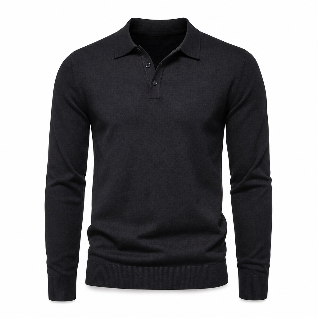 Einfarbiger, langärmliger Herren-Strickpullover – schlicht & vielseitig
