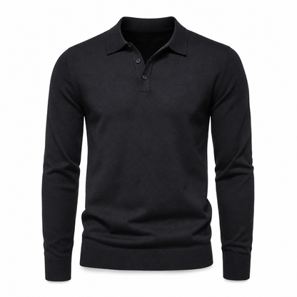 Einfarbiger, langärmliger Herren-Strickpullover – schlicht & vielseitig