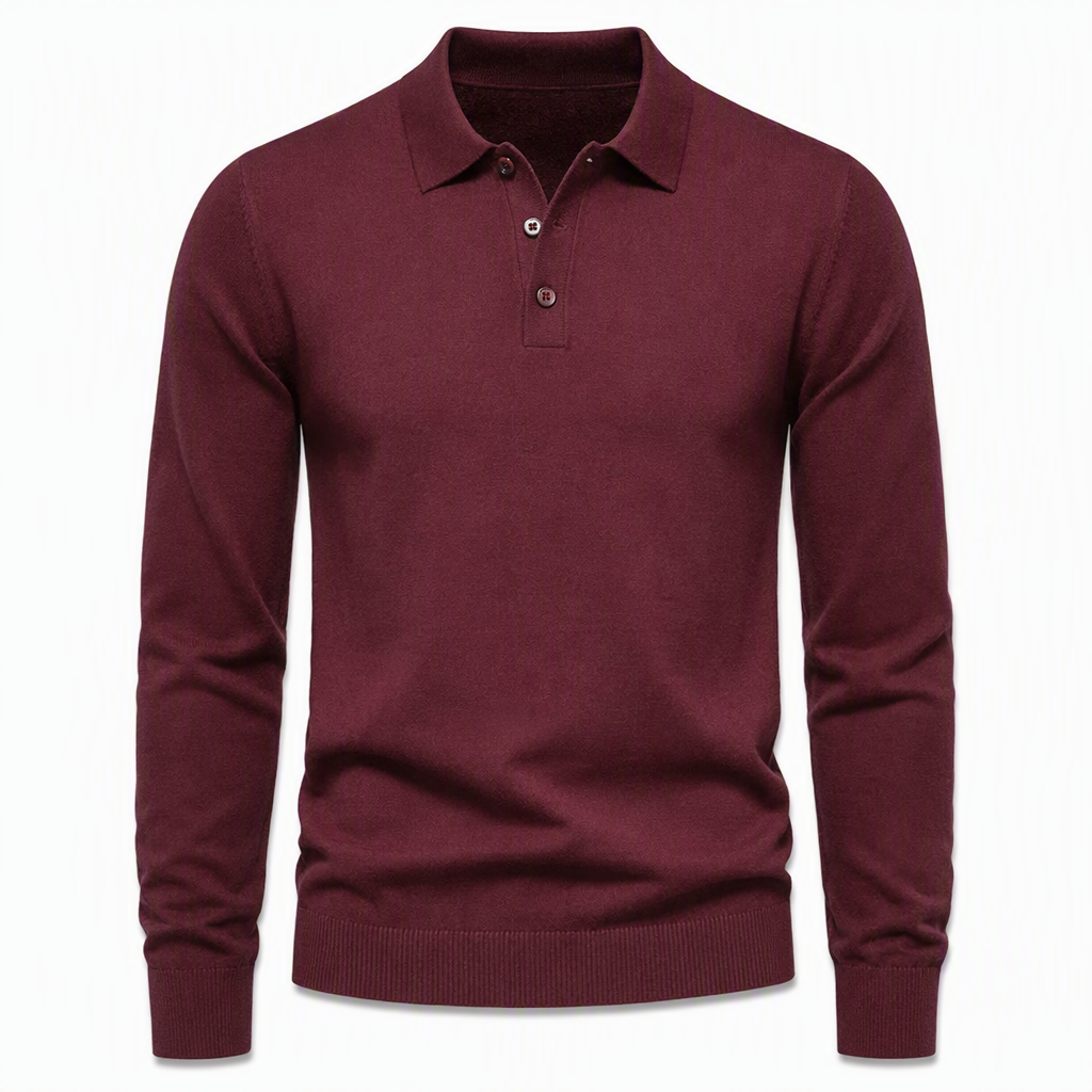 Einfarbiger, langärmliger Herren-Strickpullover – schlicht & vielseitig