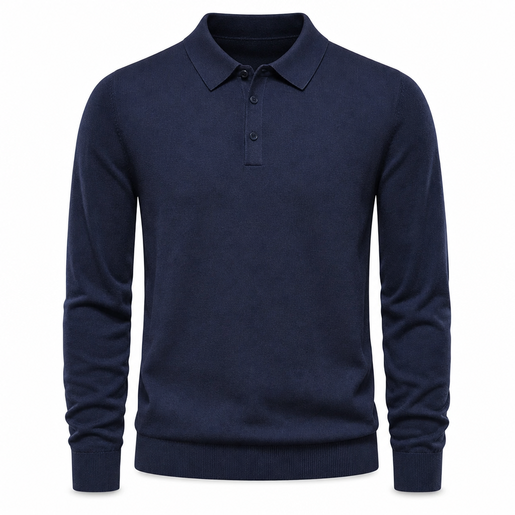 Einfarbiger, langärmliger Herren-Strickpullover – schlicht & vielseitig