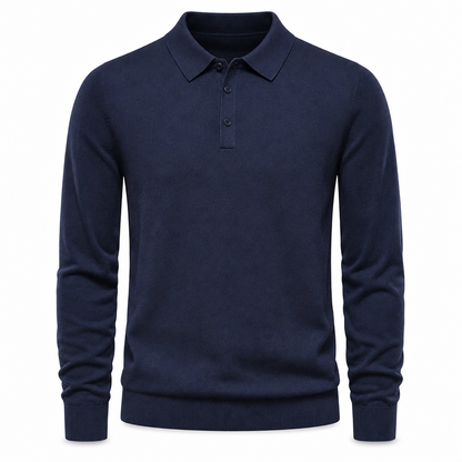 Einfarbiger, langärmliger Herren-Strickpullover – schlicht & vielseitig