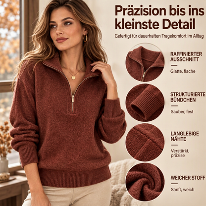 Damen Freizeit einfarbiges Halbzip-Sweatshirt