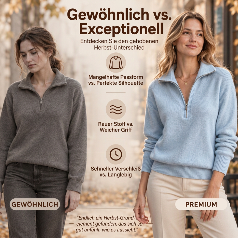 Damen Freizeit einfarbiges Halbzip-Sweatshirt