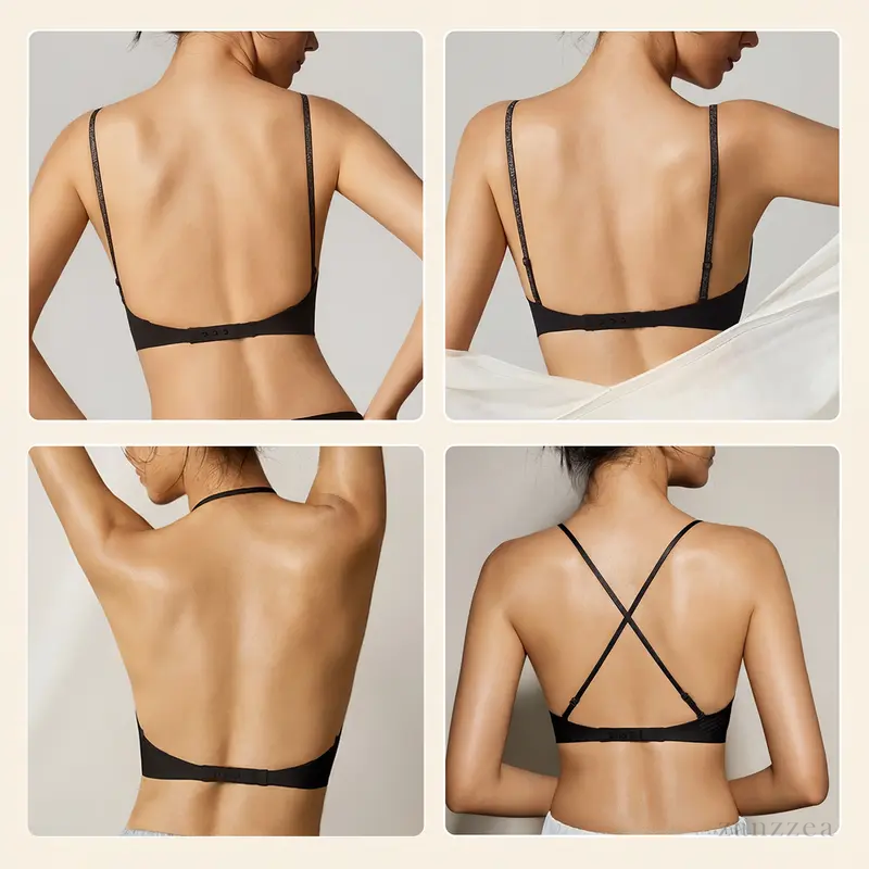 💞Nahtloser, unsichtbarer BH mit tiefem V-Ausschnitt und tiefem Rücken für rückenfreie Outfits – Cup A/B/C
