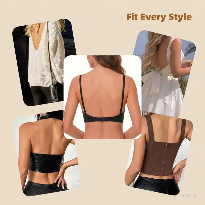 💞Nahtloser, unsichtbarer BH mit tiefem V-Ausschnitt und tiefem Rücken für rückenfreie Outfits – Cup A/B/C