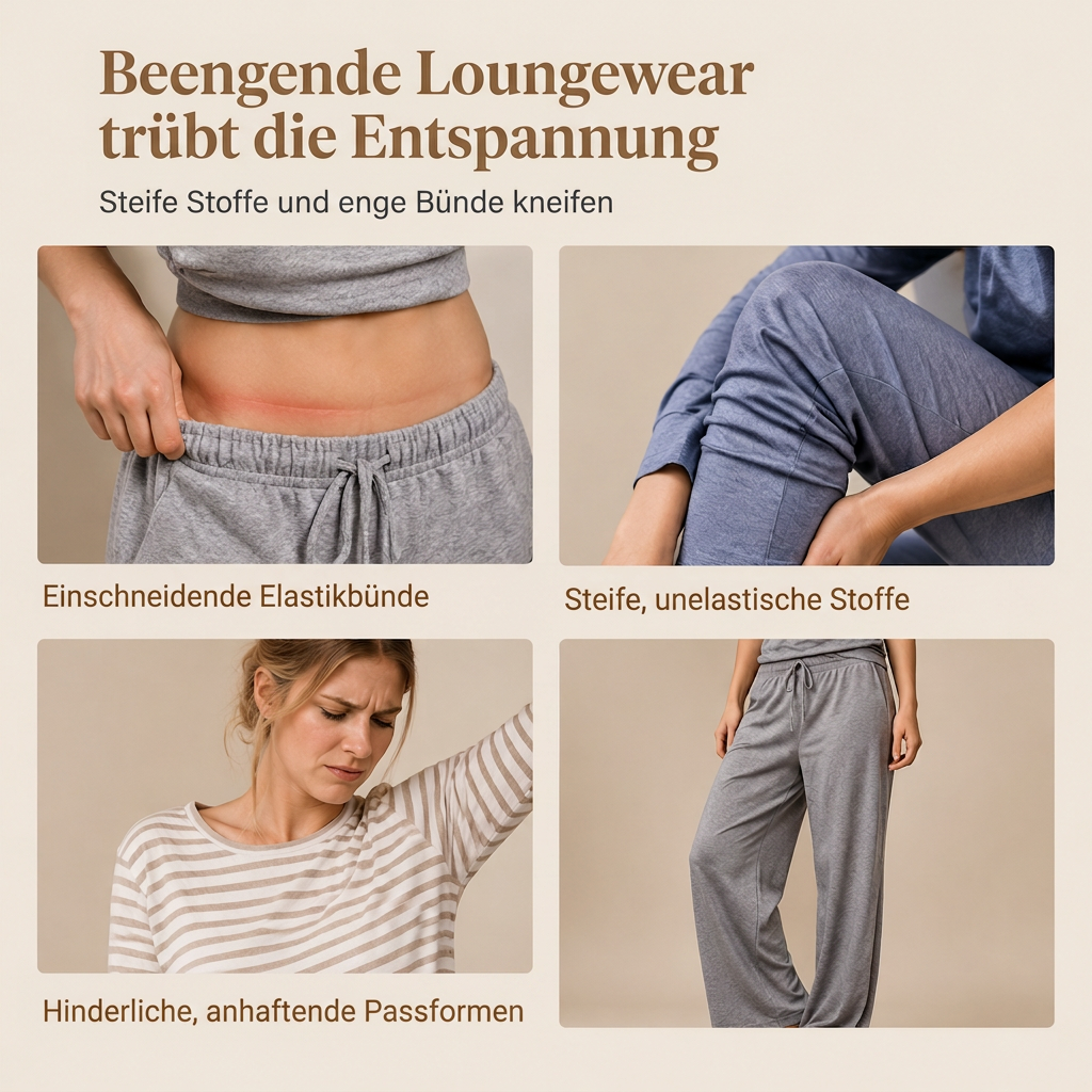 Damen gestreiftes lässiges Loungewear-Set, langärmeliges V-Ausschnitt-Oberteil und weite Hose, zweiteiliges entspannt sitzendes Set