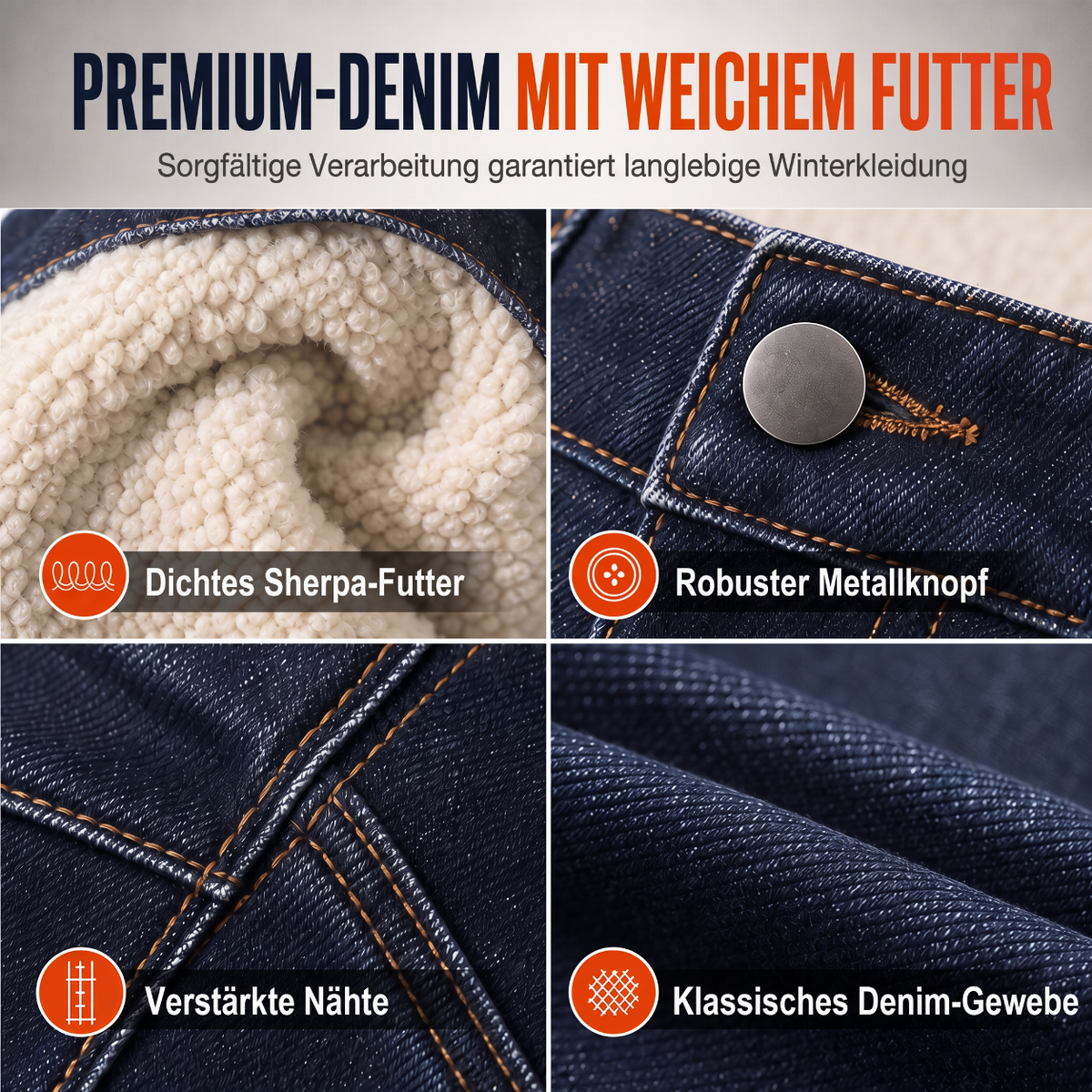 📢🎉50%Rabatt!!!🛍️✨Herren Winter Jeans mit warmer Fütterung, locker geschnitten, gerade legende, Freizeit-Denim-Hosen