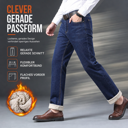 📢🎉50%Rabatt!!!🛍️✨Herren Winter Jeans mit warmer Fütterung, locker geschnitten, gerade legende, Freizeit-Denim-Hosen
