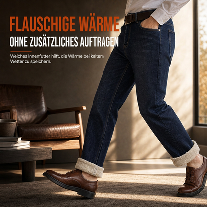 📢🎉50%Rabatt!!!🛍️✨Herren Winter Jeans mit warmer Fütterung, locker geschnitten, gerade legende, Freizeit-Denim-Hosen