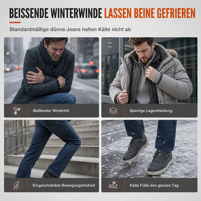 📢🎉50%Rabatt!!!🛍️✨Herren Winter Jeans mit warmer Fütterung, locker geschnitten, gerade legende, Freizeit-Denim-Hosen